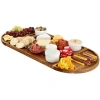 Megachef 3 Piece Acacia Wood Cutting Board With Maganitized Serving Board Platter In Brown