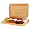Megachef 3 Piece Bamboo Cutting, Prep And Serving Boards In Gold