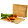 Megachef 3 Piece Natural Bamboo Cutting Board Set In Brown