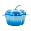Megachef 3 Quart Pepper Shape Enameled Cast Iron Casserole In Blue