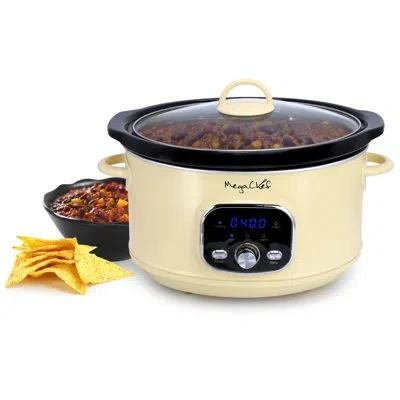 Megachef 3.5 Liter Electric Slow Cooker In Ivory