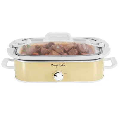 Megachef 3.5 Quart Casserole Slow Cooker With 3 Temperature Settings In Cream In Multi