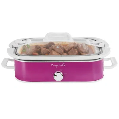 Megachef 3.5 Quart Casserole Slow Cooker With 3 Temperature Settings In Purple