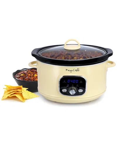 Megachef 3.5qt Electric Slow Cooker In White
