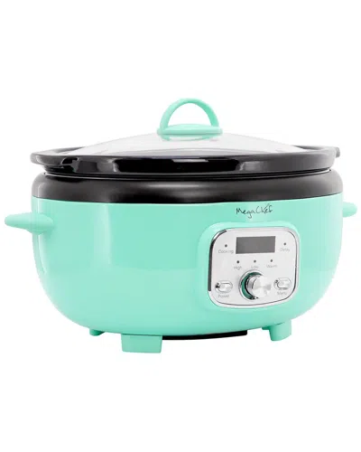Megachef 3.5qt Oval Electric Slow Cooker In Blue