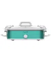 Megachef 3.5qt Turquoise Casserole Slow Cooker With 3 Tempe