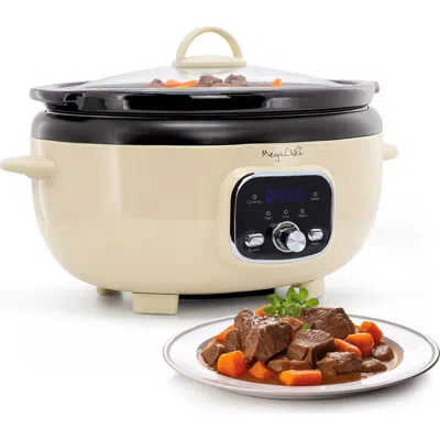 Megachef 3.7 Quart Oval Electric Digital Slow Cooker In Brown