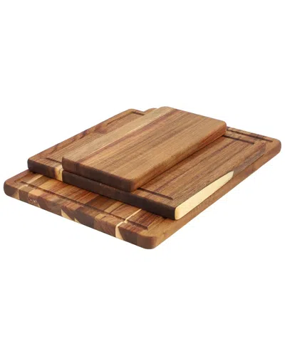 Megachef 3pc Acacia Wood Cutting, Prep & Serving Boards In Brown