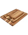 Megachef 3pc Acacia Wood Cutting Board Set In Brown