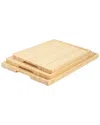 Megachef 3pc Bamboo Cutting/prep/serving Boards In Neutral