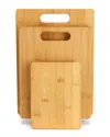 Megachef 3pc Bamboo Wood Cutting Board Set In Gold