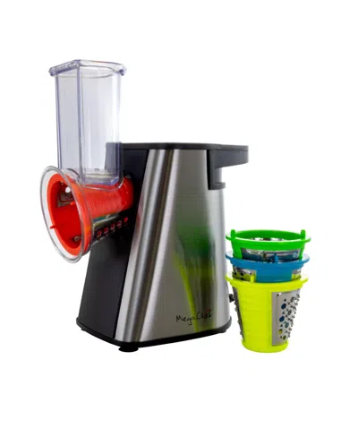 Megachef 4 In 1 Stainless Steel Electric Salad Maker, Salad Shooter, Shredder, Slicer, Chopper And Shooter In Silver