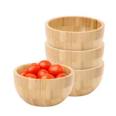MEGACHEF MEGACHEF 4 PIECE 4.75 INCH WOOD SALAD BOWL SET