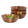 Megachef 4 Piece Acacia Wood 7 Inch Bowl Set In Brown