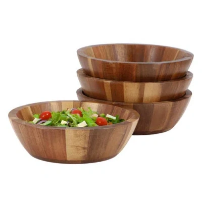 MEGACHEF MEGACHEF 4 PIECE ACACIA WOOD 7 INCH BOWL SET