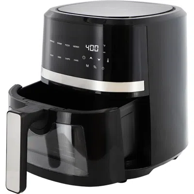 Megachef 4 Quart Digital Led Display Electric Air Fryer With Transparent Window In Black