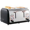 Megachef 4 Slice Wide Slot Toaster With Variable Browning In Black And Rose Gold In Black