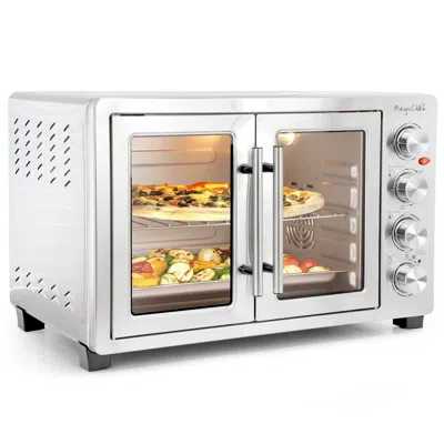 Megachef 45 Quart Electric French Door Rotisserie Convection Counter Top Oven In Silver