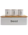 Megachef 4pc Canister Set In White