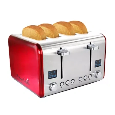 Megachef 4-slice Stainless Steel Extra Wide Slot Toaster In Silver