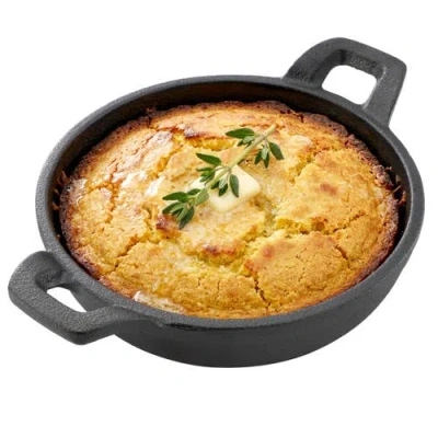 Megachef 5 Inch Round Cast Iron Frying Pan For Indoor/outdoor Use In Black