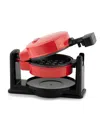 Megachef Round Electric Flip 5in Belgian Waffle Maker In Red