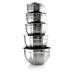 Megachef 5 Piece Multipurpose Stackable Mixing Bowl Set With Lids In Silver