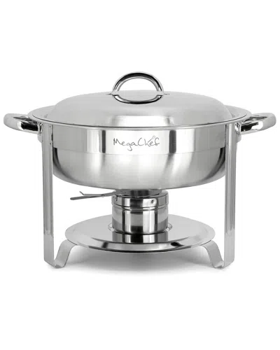 Megachef 5.3qt Round Stainless Steel Professional Chafing Dish In Silver