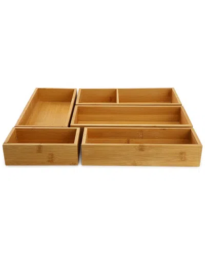 Megachef 5pc Bamboo Storage & Organization Trays