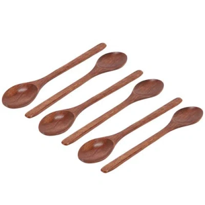 Megachef 6 Piece 9 Inch Acacia Wood Spoon Set In Brown
