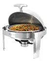 Megachef 6.3qt Round Stainless Steel Chafing Dish In Silver