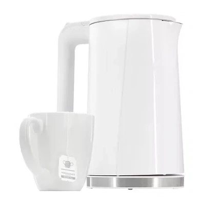 Megachef 7-cup Stainless Steel Electric Kettle In White