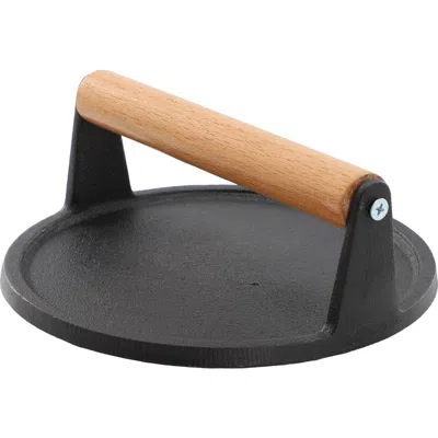 Megachef 7.5 Inch Round Heavy Duty Cast Iron Grill Press In Black