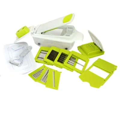 Megachef 8 In 1 Multi-use Slicer Dicer And Chopper With Interchangeable Blades In Green