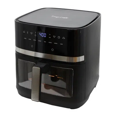 Megachef 8 Liter Digital Electric Air Fryer With Transparent Window In Black