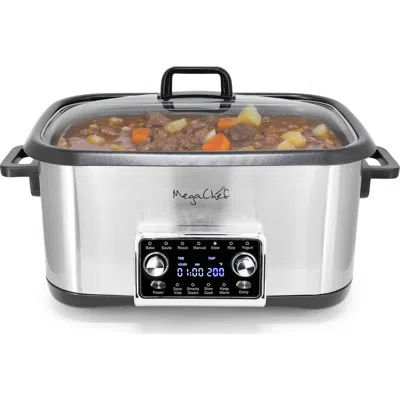 Megachef 8 Quart 12-in-1 Deluxe Multi Cooker With Sous Vide And Multi-functions In Silver