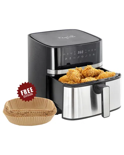 Megachef 8.5qt Electric Air Fryer With 125pc Paper Liners In Black