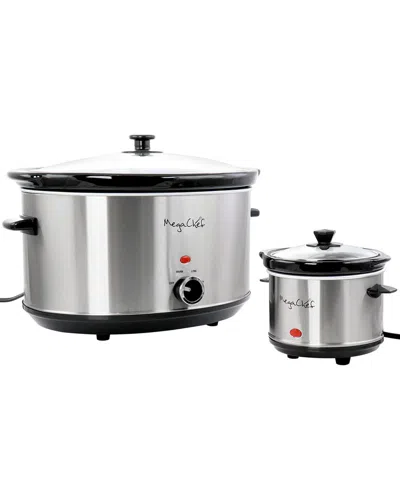 Megachef 8qt Slow Cooker With Bonus Mini 0.6qt Warmer