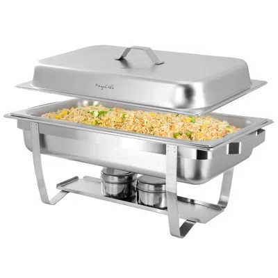 Megachef 9.5 Quart Stackable Stainless Steel Professional Chafing Dish/food Warmer/buffet Server Serving Dish In Silver