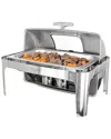 Megachef 9.5qt Oblong Roll Top Chafing Dish/food Warmer/buffet Server In Metallic