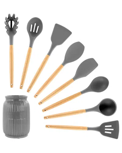 Megachef 9pc Silicone & Wood Cooking Utensils Set