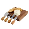 Megachef Acacia Wood 5 Piece Square Cheese Board With Knife Set In Brown