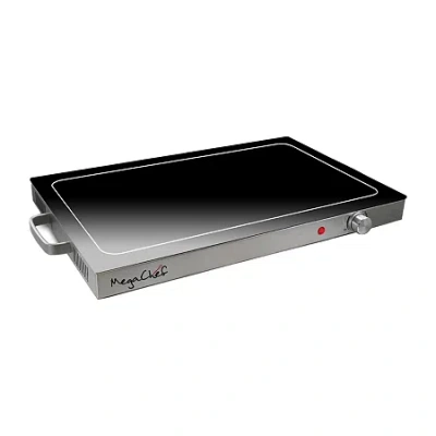 Megachef Adjustable Temperature Control Warming Tray In Black