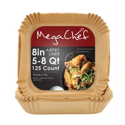 Megachef Air Fryer Square Parchment Paper Liners, 7.87 Inch, 125 Piece In Brown