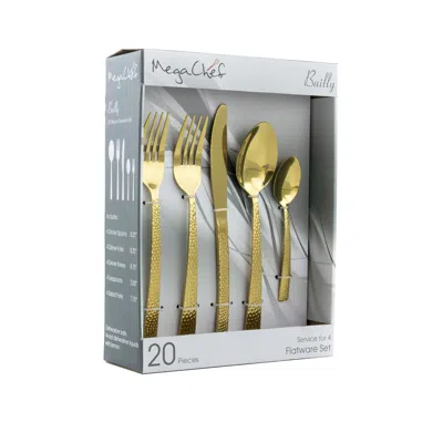 Megachef Baily 20 Piece Flatware Utensil Set, Stainless Steel Silverware Metal Service For 4 In Rose Gold