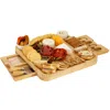 Megachef Bamboo Charcuterie Cheese Board Set With Ramekins And Slide Out Cutlery Drawer In Neutral