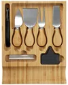 Megachef Bamboo Charcuterie/cheese Board With Slide Out Drawer And Utensils In Black