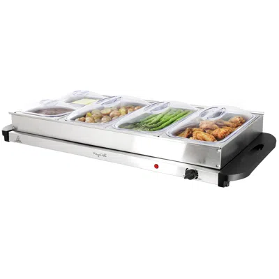Megachef Buffet Server & Food Warmer With 5 Removable Sectional Trays, Heated Warming Tray And Removable Tray In Multi