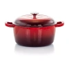 Megachef Cast Enameled Iron Round 2-pc. Casserole Dish In Red