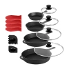 Megachef Cast Iron 14-pc Cookware Set In Black